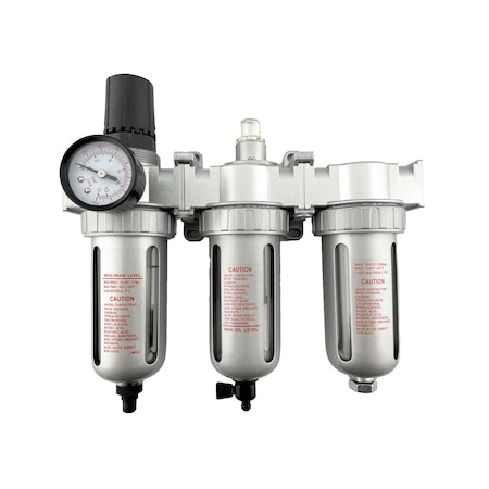 All Tool Depot 1/2" NPT MID FLOW 3 Stages Filter Regulator Coalescing Desiccant Dryer System (AUTO DRAIN) FRFLM864NA
